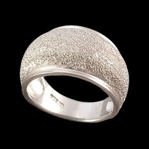 Stardust CZ Domed Sterling Silver Ring
